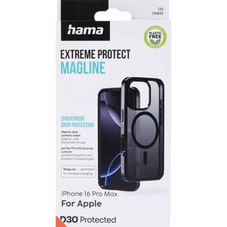 Hama Mobilcover Extreme Protect iPhone 16 Pro Max MagCase Sort