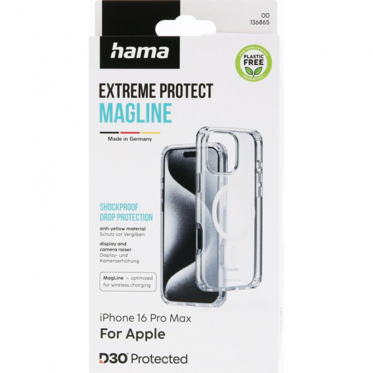 Hama Mobilcover Extreme Protect iPhone 16 Pro Max MagCase Transparent