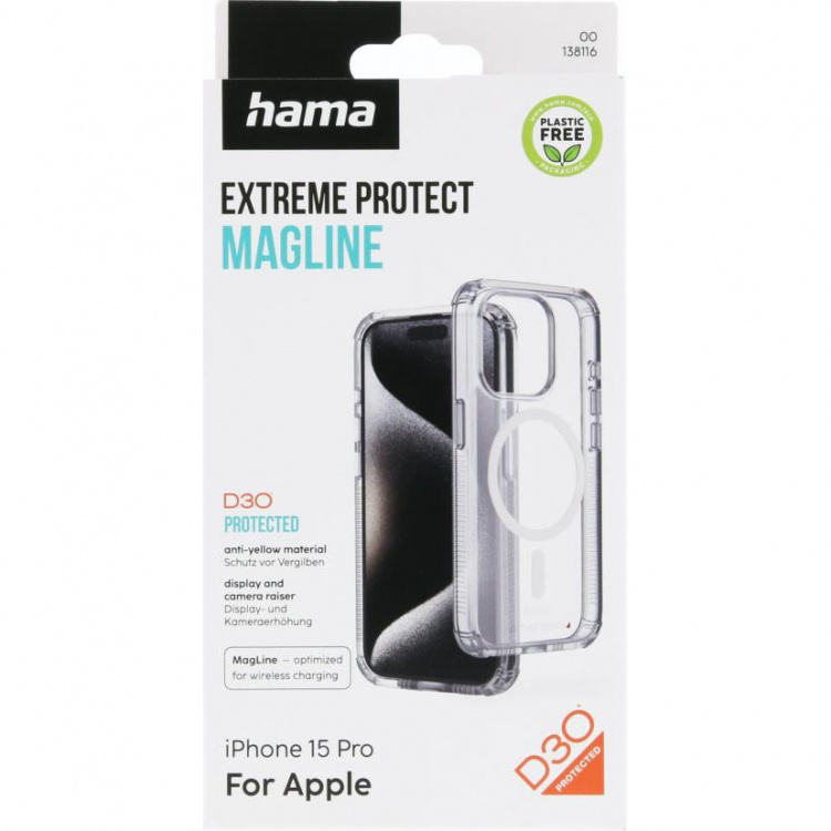 Hama Mobilcover Extreme Protect iPhone 15 Pro MagCase Transparent