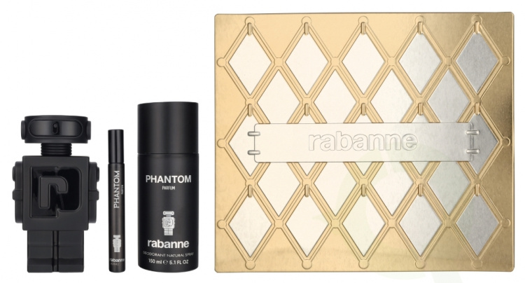 Paco Rabanne Phantom Giftset 260 ml Edp Spray 100 ml/Deodorant Spray 150 ml/Edp Travel Spray 10 ml