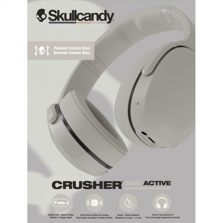 Skullcandy Hovedtelefon Crusher 540 Active Over-Ear Grey Concrete
