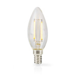 Nedis LED-lampe Pære E14 | Stearinlys | 2.2 W | 470 lm | 2700 K | Varm Hvid | Retro stil | 1 stk. | Klart
