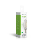 Nedis LED-lampe Pære E14 | Stearinlys | 2.2 W | 470 lm | 2700 K | Varm Hvid | Retro stil | 1 stk. | Klart