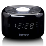 Lenco FM Clock Radio med natlys Sort