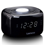 Lenco FM Clock Radio med natlys Sort