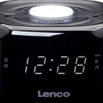 Lenco FM Clock Radio med natlys Sort