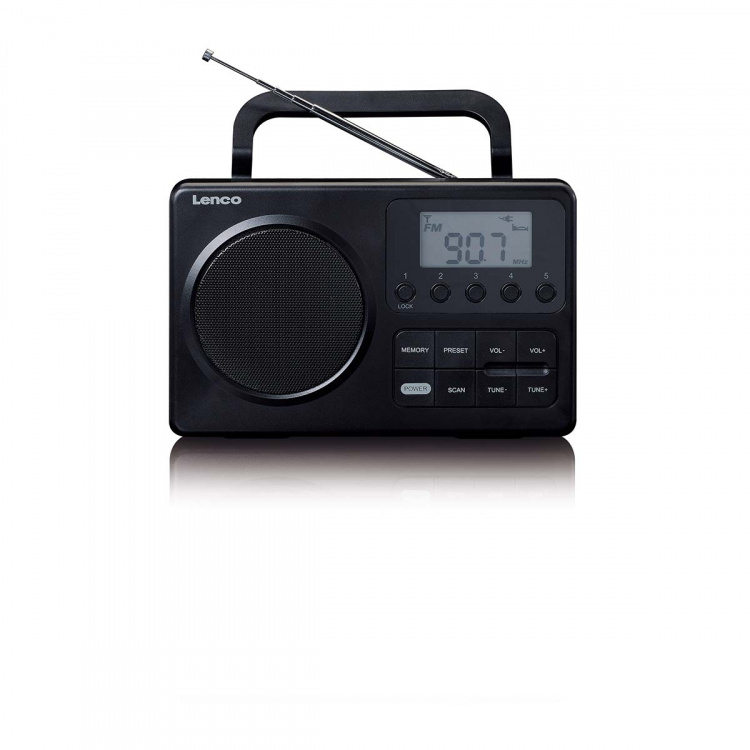 Lenco MPR-035BK Kompakt bærbar FM-radio med LCD-skærm Sort