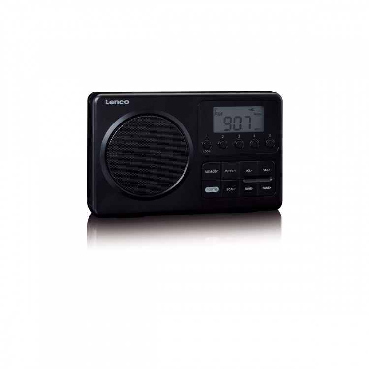Lenco MPR-035BK Kompakt bærbar FM-radio med LCD-skærm Sort