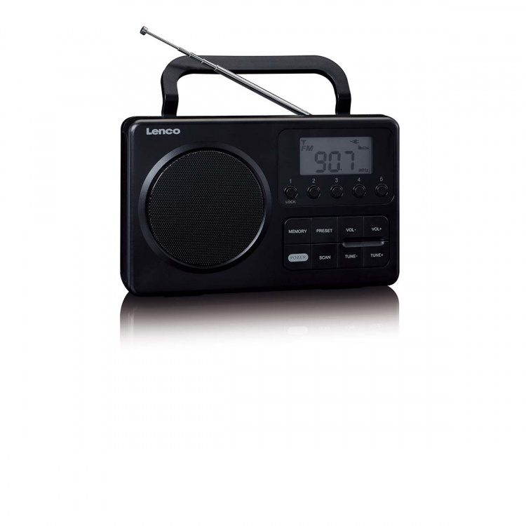 Lenco MPR-035BK Kompakt bærbar FM-radio med LCD-skærm Sort