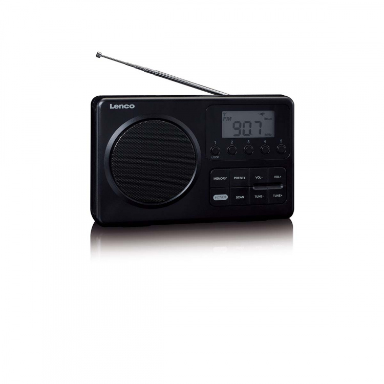 Lenco MPR-035BK Kompakt bærbar FM-radio med LCD-skærm Sort