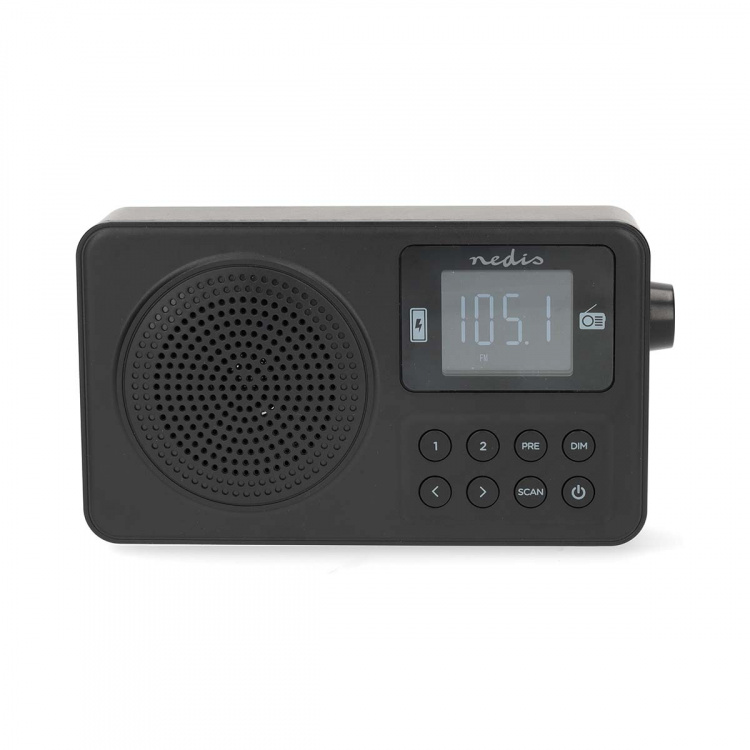 Nedis FM-radio | Bærbart design | FM | Accu drevet / USB Drevet | Digital | 2 W | Skærmstørrelse: 1.77 