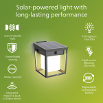 Philips Blaise Vägglampa Solcell LED 250/20lm Svart Philips Blaise Vägglampa Solcell LED 250/20lm Svart