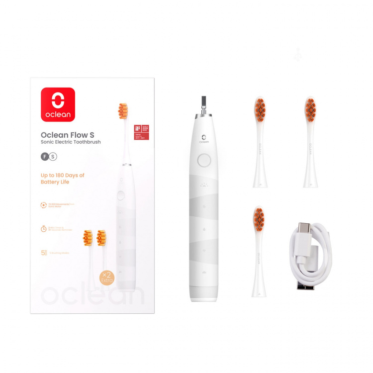 Oclean Elektrisk Tandbørste Flow S 20 Hvid Oclean Elektrisk Tandbørste Flow S 20 Hvid