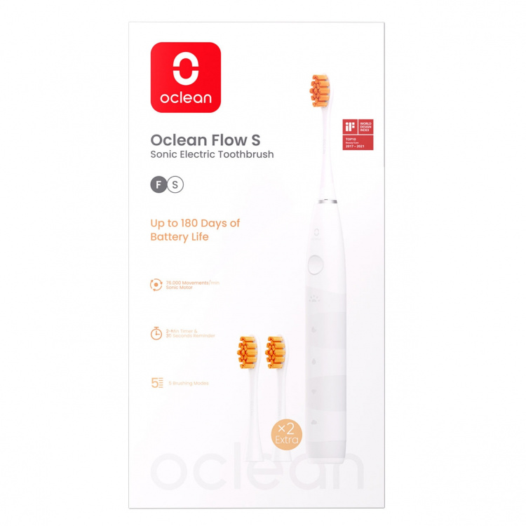 Oclean Elektrisk Tandbørste Flow S 20 Hvid Oclean Elektrisk Tandbørste Flow S 20 Hvid