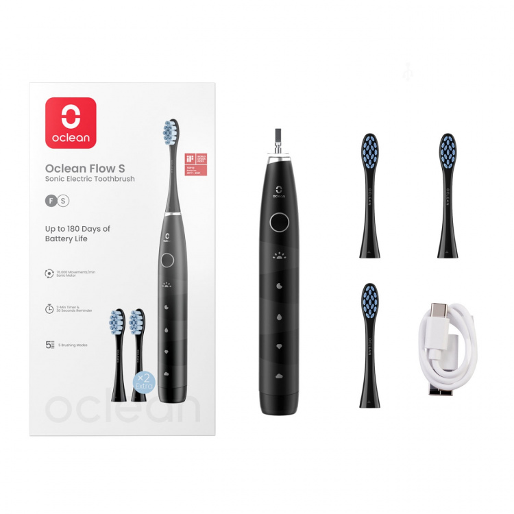 Oclean Elektrisk Tandbørste Flow S 20 Sort Oclean Elektrisk Tandbørste Flow S 20 Sort