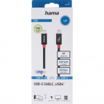 Hama Kabel USB-C USB 4.0 Gen4 80 Gbit/S 240W 1.0M Sort