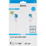 Hama Netværkskabel Cat6A 10Gbit/S U/Utp Flad Hvid 15m