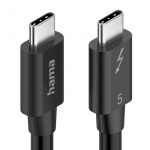 Hama Kabel USB-C Thunderbolt 5 80 Gbit/S Ultra-Hd 8K 1.0M Sort
