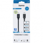 Hama Kabel USB-C Thunderbolt 5 80 Gbit/S Ultra-Hd 8K 1.0M Sort