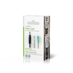 Nedis Strømkabel | DC Hunstik | F1 | Lige | Lige | Kobber | 2.00 m | Runde | PVC | Sort | Gift Box with Euro Lock