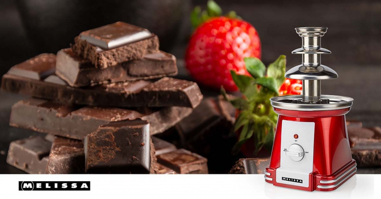 MELISSA Chokoladefontæne | 90 W | 32 cm | 3 metalniveauer | Rød / Hvid MELISSA Chokoladefontæne | 90 W | 32 cm | 3 metalniveauer | Rød / Hvid
