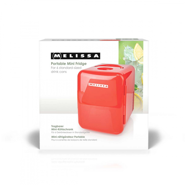 MELISSA Bærbart minikøleskab | 6 dåser / 4 l kapacitet | 100-240 V / 12 V | Varme- / kølefunktion | Bærehåndtag | Rød MELISSA Bærbart minikøleskab | 6 dåser / 4 l kapacitet | 100-240 V / 12 V | Varme- / kølefunktion | Bærehåndtag | Rød