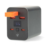 Nedis Powerbank | 30000 mAh | 1.5 / 2.0 / 3.0 / 5.0 A | Antal output: 4 | Output tilslutning: 2x USB-A / 2x USB-C™ | Input forbindels: 1x USB-C™ | PD3.0 100W / QC3.0 | Lithium-polymer | Display