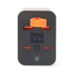 Nedis Powerbank | 30000 mAh | 1.5 / 2.0 / 3.0 / 5.0 A | Antal output: 4 | Output tilslutning: 2x USB-A / 2x USB-C™ | Input forbindels: 1x USB-C™ | PD3.0 100W / QC3.0 | Lithium-polymer | Display