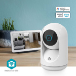 Nedis SmartLife Indendørs Kamera | 3MP Full HD 1296p | Pan tilt | Cloud Storage (mulighed) / microSD (ikke inkluderet) / Onvif | Med bevægelsessensor | Nattesyn | Hvid