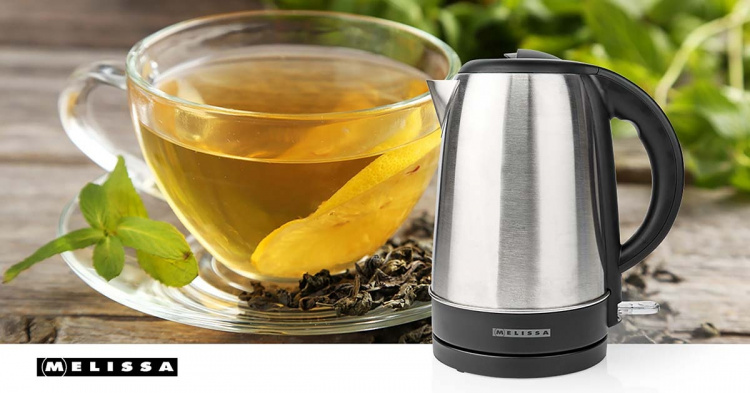 MELISSA El-kedel | 1,7 l | 2200 W | Rustfrit stål | 360° pirouettefod | Skjult varmeelement | Strix®-styring | Tørkogningsbeskyttelse