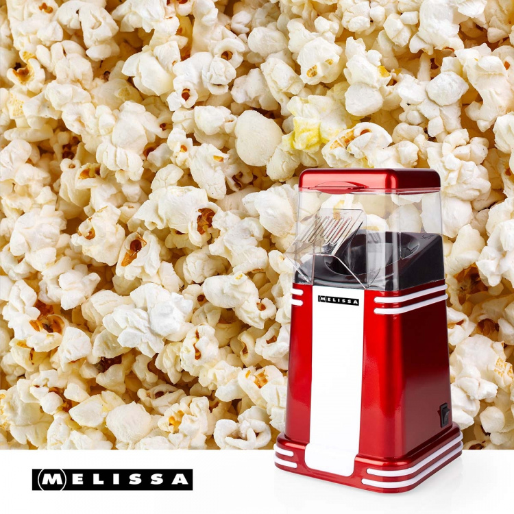 MELISSA Popcornmaskine | 60 g | 1200 W | 2 - 4 min | Rød/hvid MELISSA Popcornmaskine | 60 g | 1200 W | 2 - 4 min | Rød/hvid
