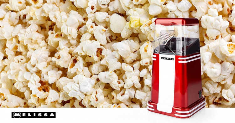 MELISSA Popcornmaskine | 60 g | 1200 W | 2 - 4 min | Rød/hvid MELISSA Popcornmaskine | 60 g | 1200 W | 2 - 4 min | Rød/hvid