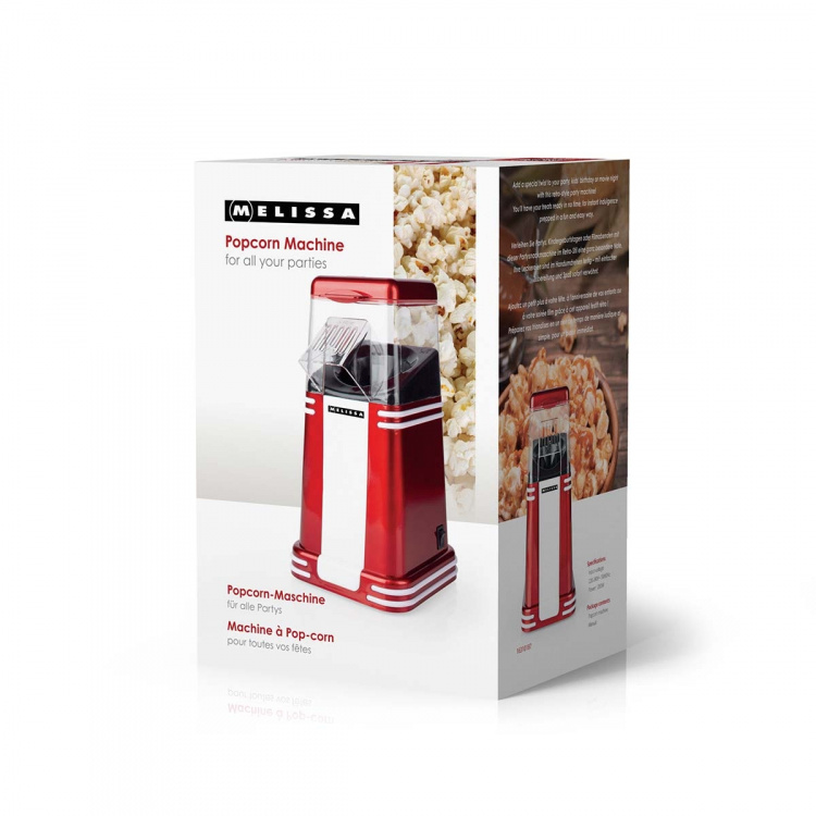 MELISSA Popcornmaskine | 60 g | 1200 W | 2 - 4 min | Rød/hvid MELISSA Popcornmaskine | 60 g | 1200 W | 2 - 4 min | Rød/hvid