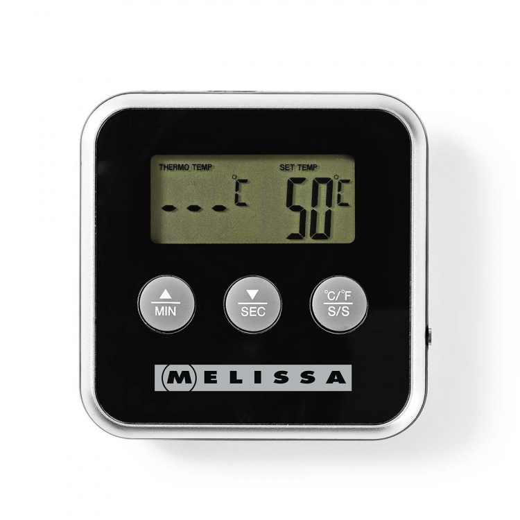 MELISSA Kødtermometer | op til 250°C | Alarmtimer | LCD-display