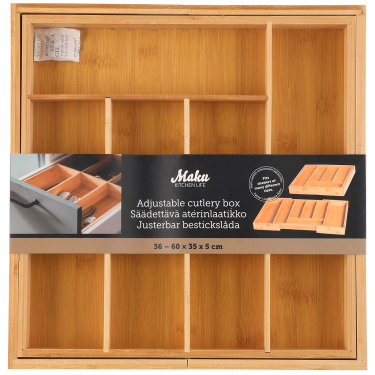 Maku Bestickslåda bambu, Justerbar