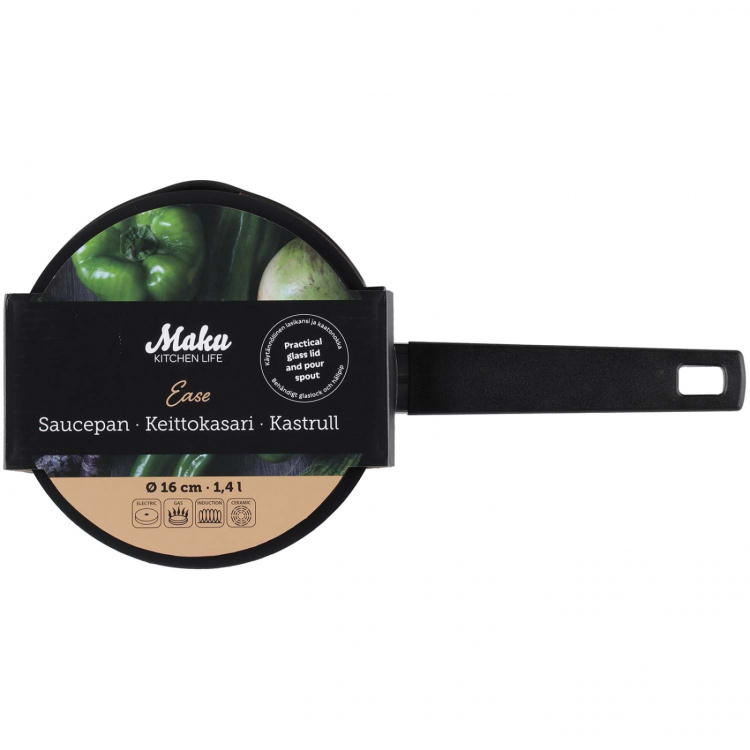 Maku Elements kastrull med lock 16 cm 1,4 l