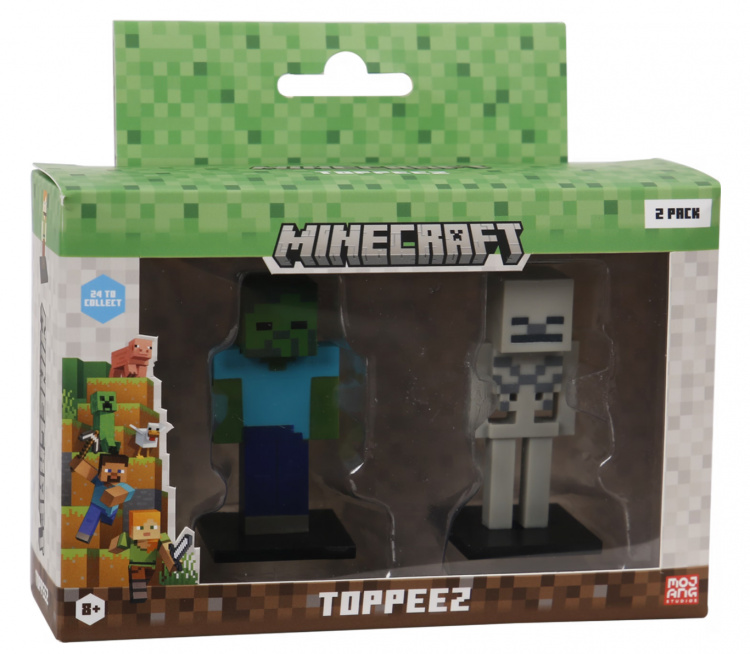 MINECRAFT 3D-figur 2-pak vindueskasse - (Sælges usorteret)