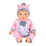Tiny Treasure Blondhåret dukke med zebra-outfit (30267)