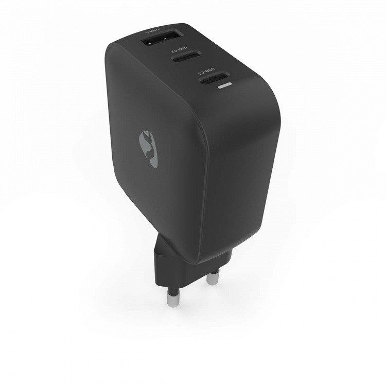 Nedis Vægoplader | 100 W | GaN | PD3.0 | Hurtigopladningsfunktion | 2.5 / 3.0 / 5.0 A | Antal output: 3 | USB-A / 2x USB-C™ | Automatisk Valgt Spænding | Sort Nedis Vægoplader | 100 W | GaN | PD3.0 | Hurtigopladningsfunktion | 2.5 / 3.0 / 5.0 A | Antal output: 3 | USB-A / 2x USB-C™ | Automatisk Valgt Spænding | Sort