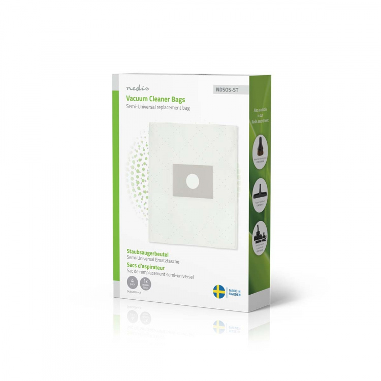 Nedis Støvsugerpose | 4 stk. | Syntetisk | Mest solgt for: Semi-Universal | Hvid