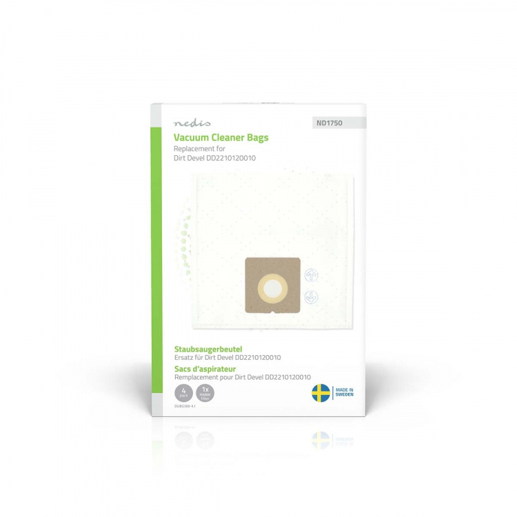 Nedis Støvsugerpose | 4 stk. | Syntetisk | Mest solgt for: Dirt Devil Swiffy M 1550 - 1556 Series | Hvid