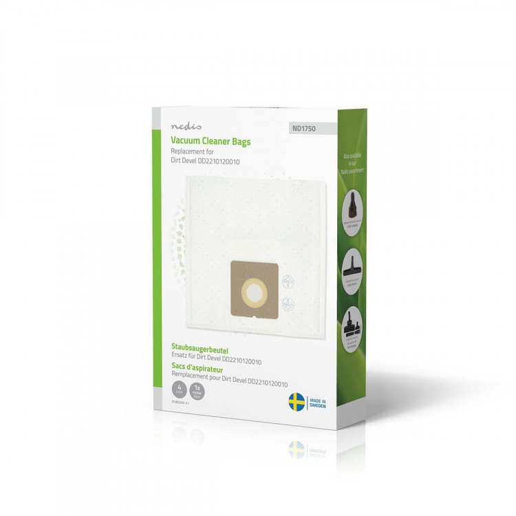 Nedis Støvsugerpose | 4 stk. | Syntetisk | Mest solgt for: Dirt Devil Swiffy M 1550 - 1556 Series | Hvid