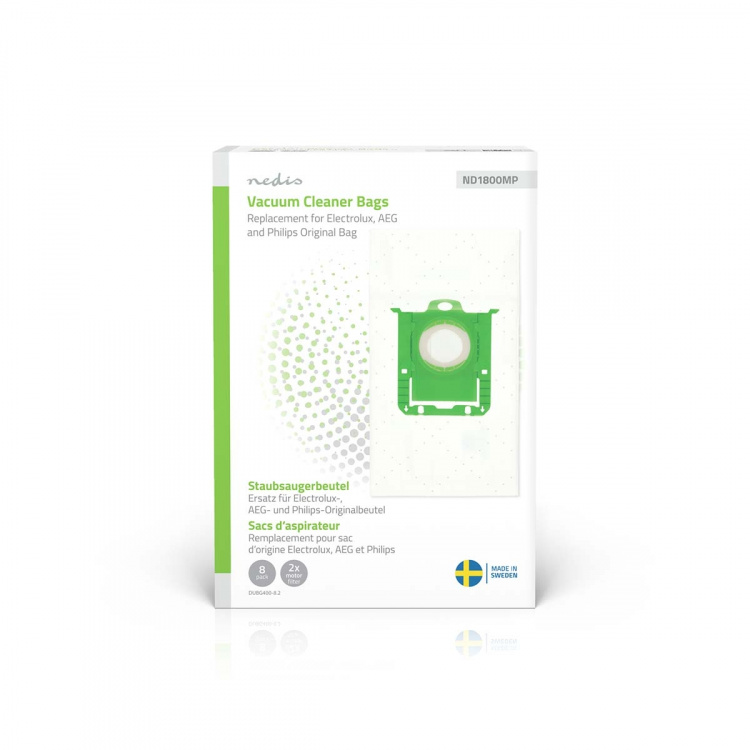 Nedis Støvsugerpose | 8 stk. | Syntetisk | Mest solgt for: Replacement for Electrolux, AEG and Philips Original Bag | Hvid Nedis Støvsugerpose | 8 stk. | Syntetisk | Mest solgt for: Replacement for Electrolux, AEG and Philips Original Bag | Hvid