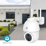 Nedis SmartLife udendørskamera | Spotlight | 3MP Full HD 1296p | Pan tilt | IP65 | Maks. batteritid: 3 Måned | Cloud Storage (mulighed) / microSD (ikke inkluderet) | 5 V DC | Med bevægelsessensor | Nattesyn | Hvid Nedis SmartLife udendørskamera | Spotlight | 3MP Full HD 1296p | Pan tilt | IP65 | Maks. batteritid: 3 Måned | Cloud Storage (mulighed) / microSD (ikke inkluderet) | 5 V DC | Med bevægelsessensor | Nattesyn | Hvid