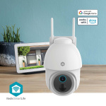 Nedis SmartLife udendørskamera | Spotlight | 3MP Full HD 1296p | Pan tilt | IP65 | Maks. batteritid: 3 Måned | Cloud Storage (mulighed) / microSD (ikke inkluderet) | 5 V DC | Med bevægelsessensor | Nattesyn | Hvid Nedis SmartLife udendørskamera | Spotlight | 3MP Full HD 1296p | Pan tilt | IP65 | Maks. batteritid: 3 Måned | Cloud Storage (mulighed) / microSD (ikke inkluderet) | 5 V DC | Med bevægelsessensor | Nattesyn | Hvid