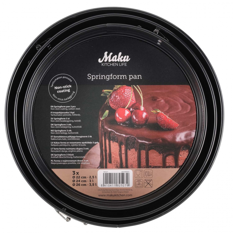 Maku Springformar med löstagbar botten 3-pack