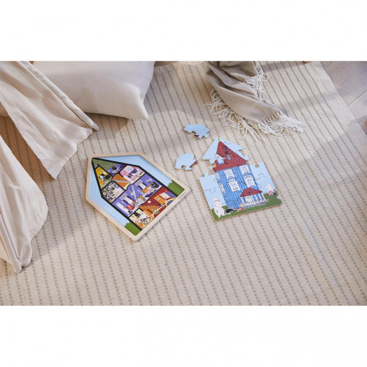 Moomin Puslespil 19 Pcs Wooden Framed Puzzle House