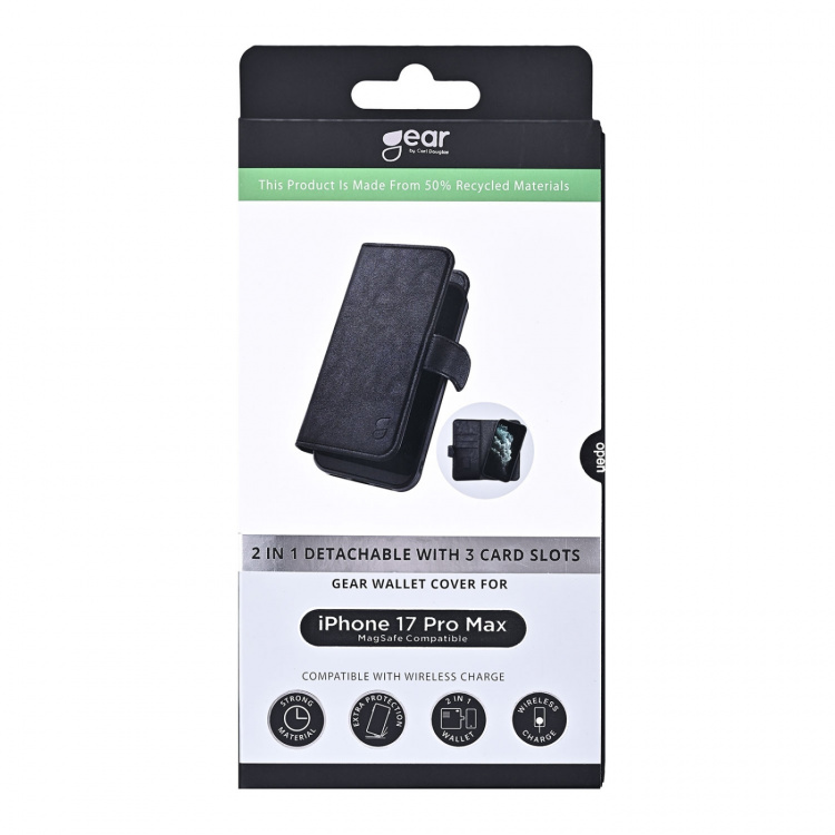 Gear Wallet 2-i-1 MagSerie Sort - iPhone 17 Pro Max