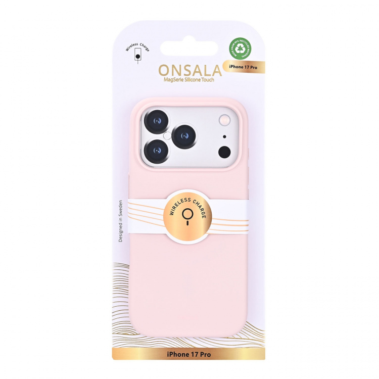 Onsala Mobilcover med Silikone Feel Chalk Pink - iPhone 17 Pro