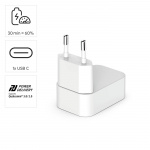 Hama Oplader 1xUSB-C GaN PD 30W Hurtig Foldbar Mini Hvid